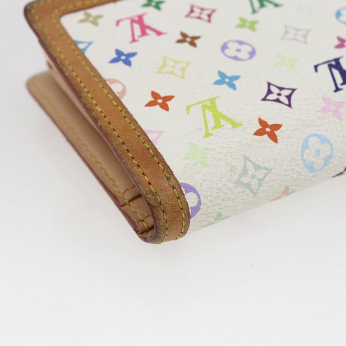 LOUIS VUITTON Multicolor Porte MonnaieViennois Wallet White M92987 Auth 165245