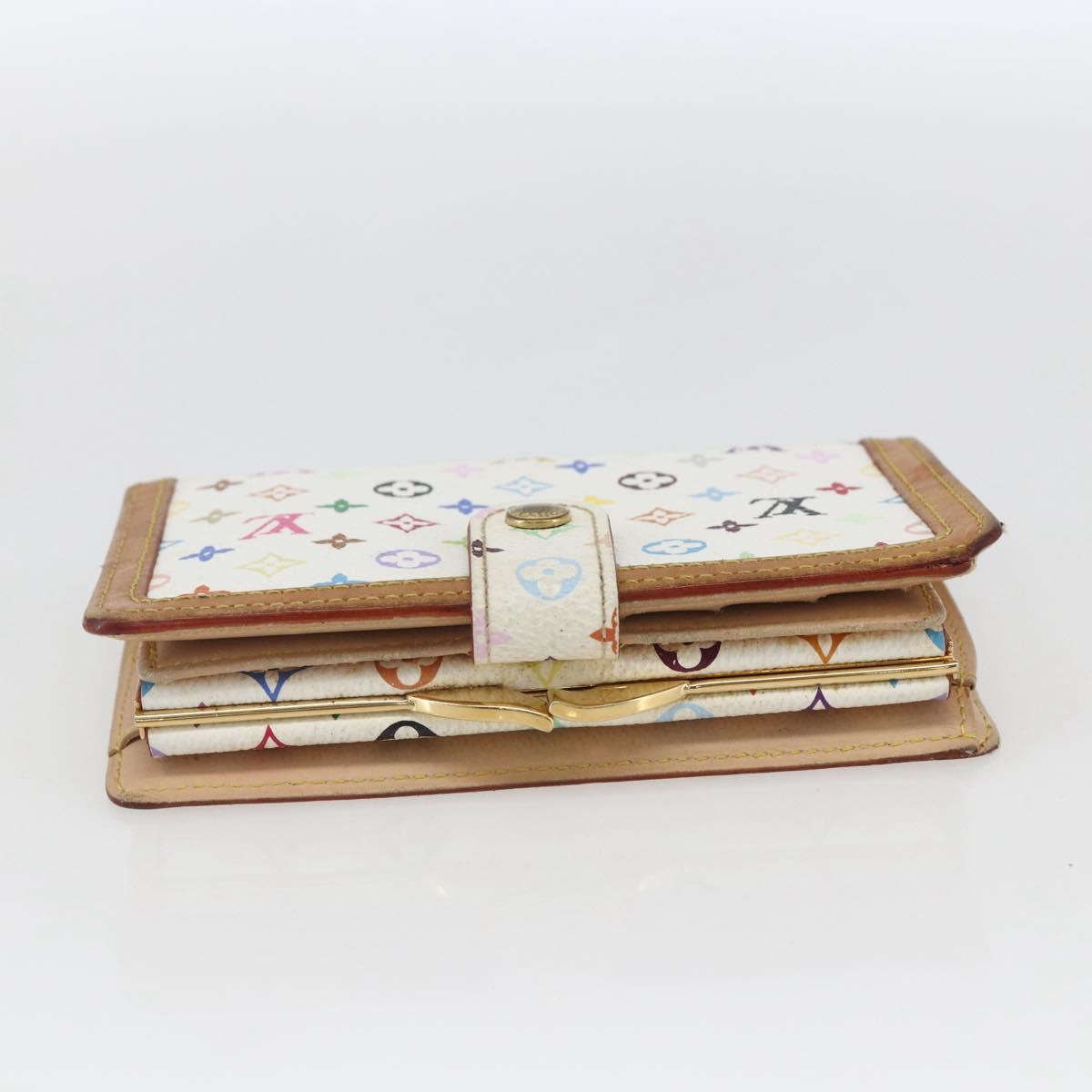 LOUIS VUITTON Multicolor Porte MonnaieViennois Wallet White M92987 Auth 165245