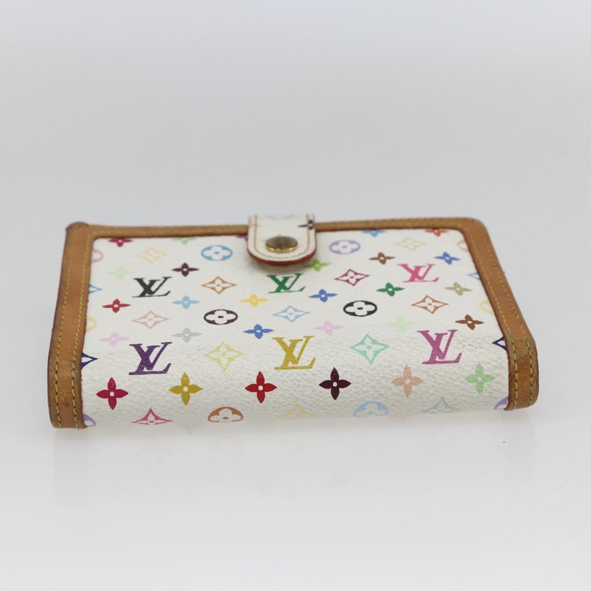 LOUIS VUITTON Multicolor Porte MonnaieViennois Wallet White M92987 Auth 165245