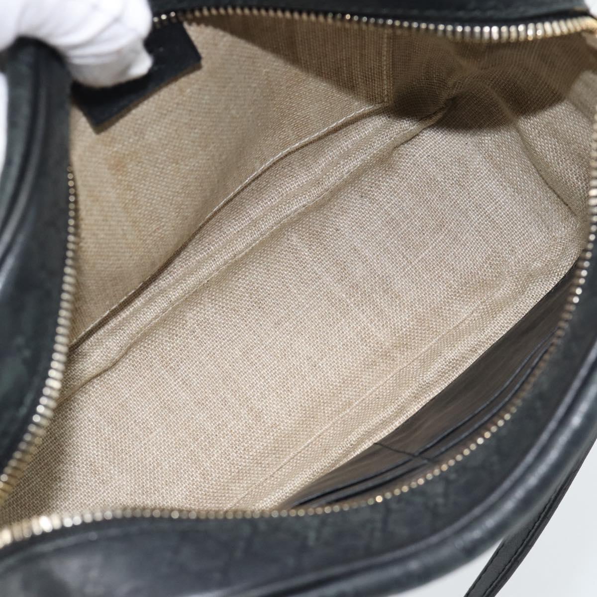 GUCCI Micro GG Canvas Guccissima Bag Leather Black Gold 449413 Auth 165255