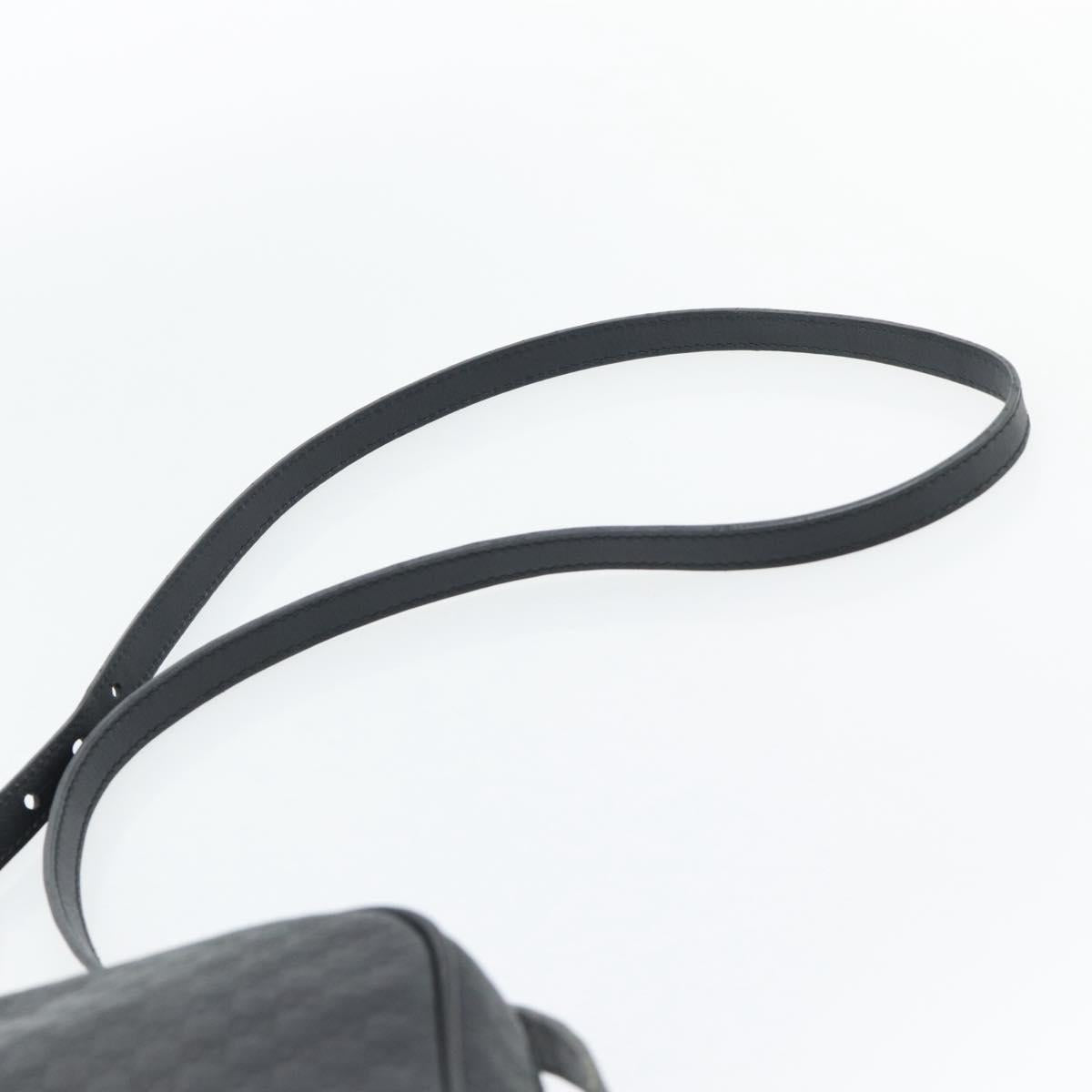 GUCCI Micro GG Canvas Guccissima Bag Leather Black Gold 449413 Auth 165255