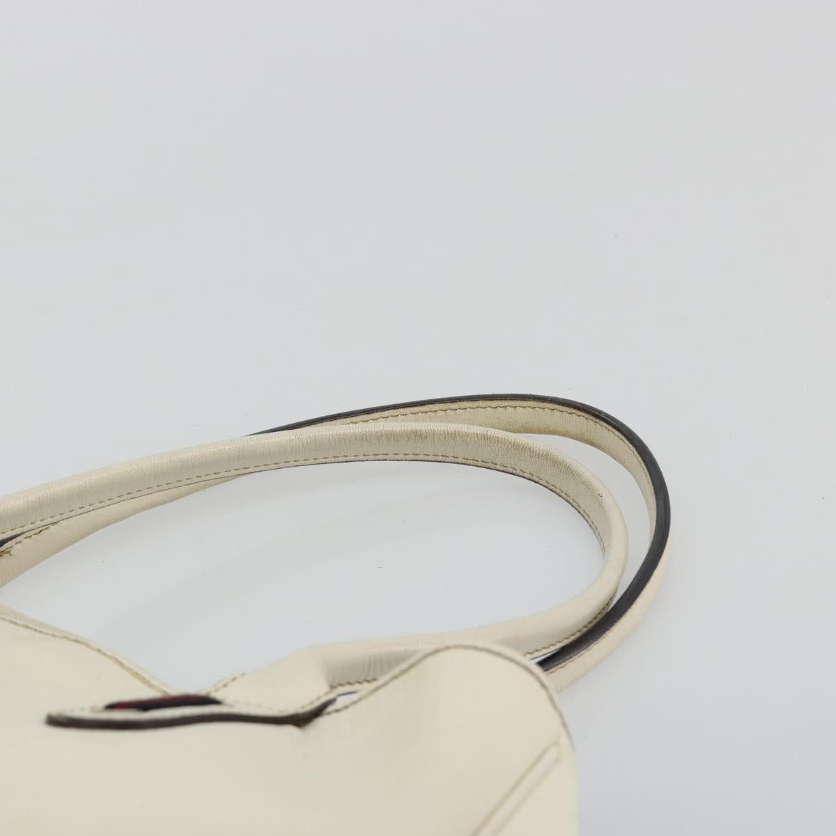 GUCCI Princi Tote Bag Leather White Gold 163805 Auth 165261