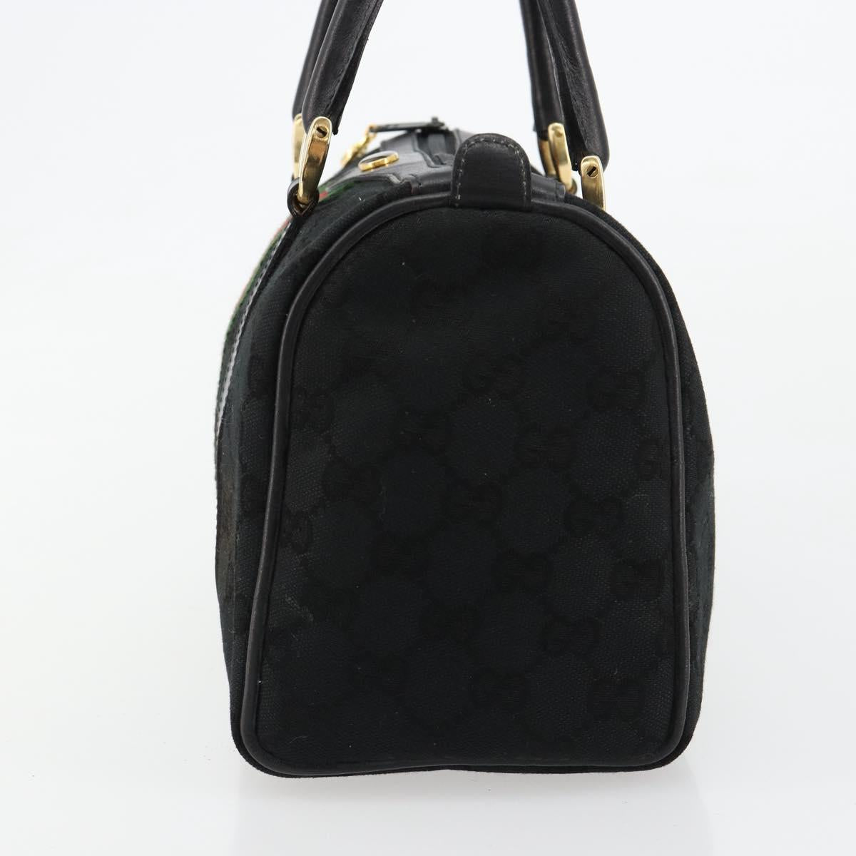 GUCCI GG Canvas Web Sherry Line Hand Bag Black Gold 012 3841 28 39 Auth 165263A