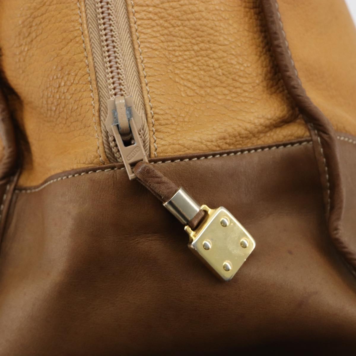 LOEWE Amazona 40 Hand Bag Leather Beige Gold Auth 165278