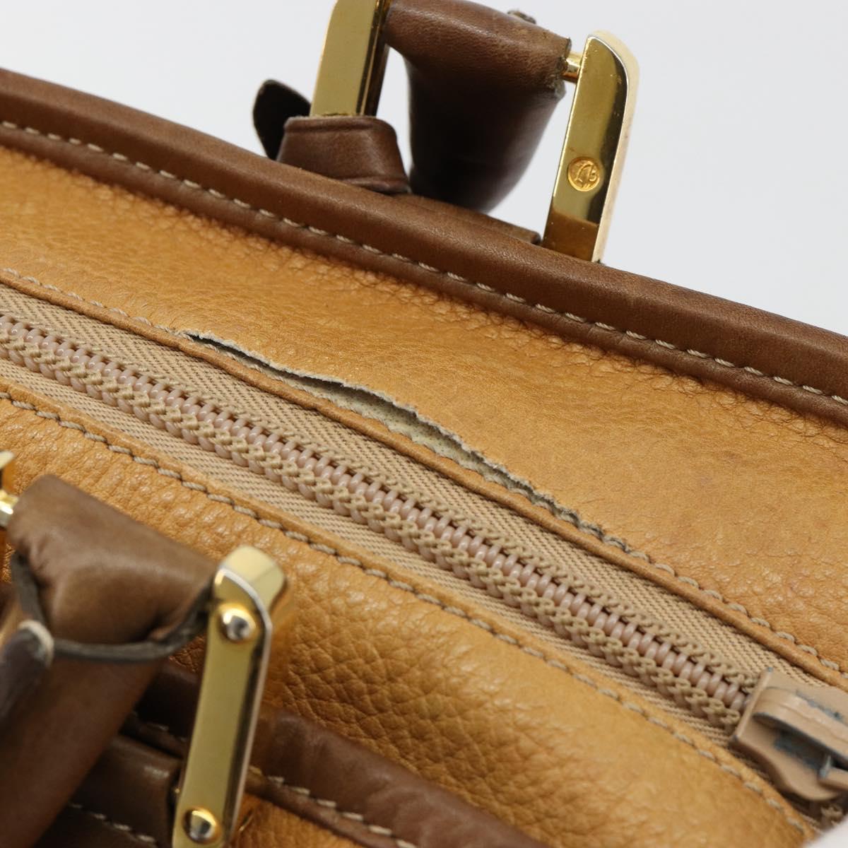 LOEWE Amazona 40 Hand Bag Leather Beige Gold Auth 165278