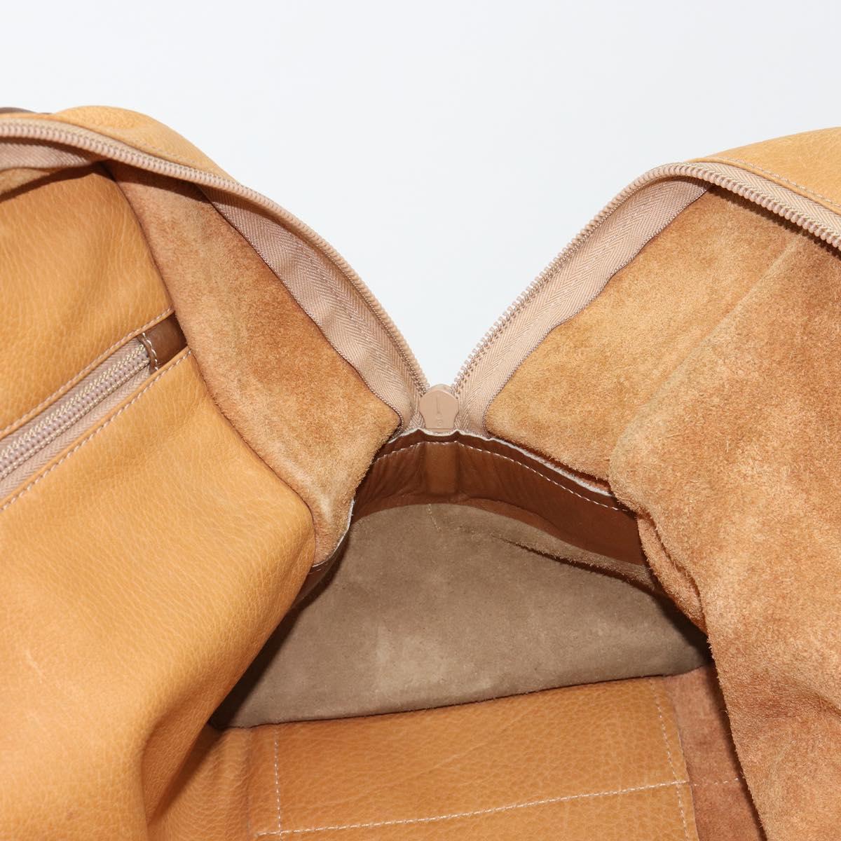 LOEWE Amazona 40 Hand Bag Leather Beige Gold Auth 165278