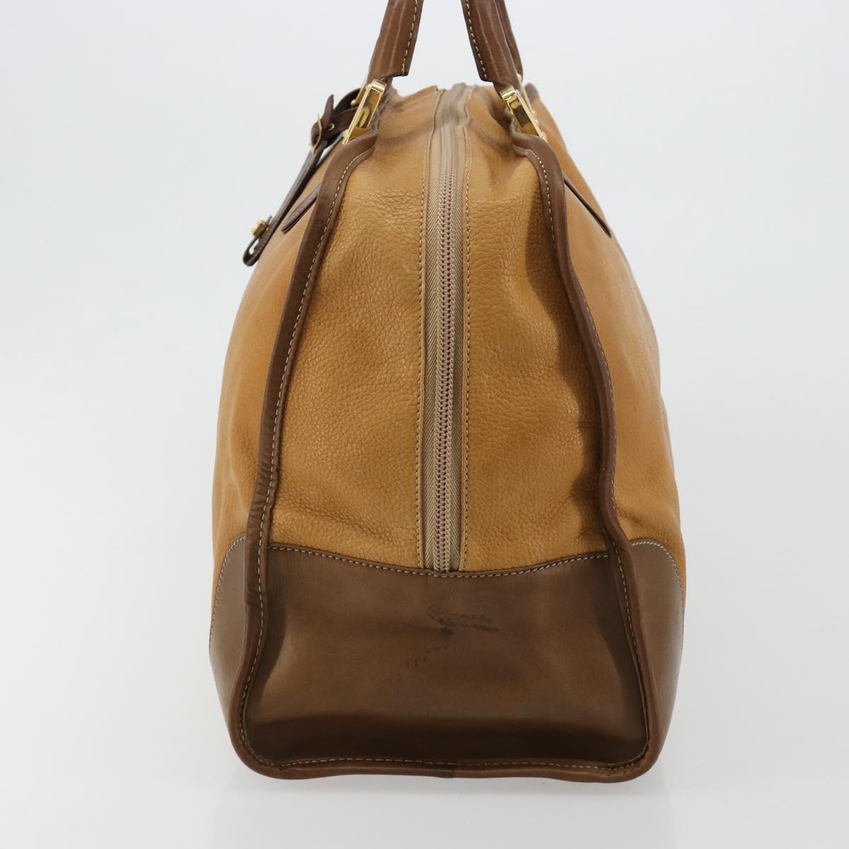 LOEWE Amazona 40 Hand Bag Leather Beige Gold Auth 165278