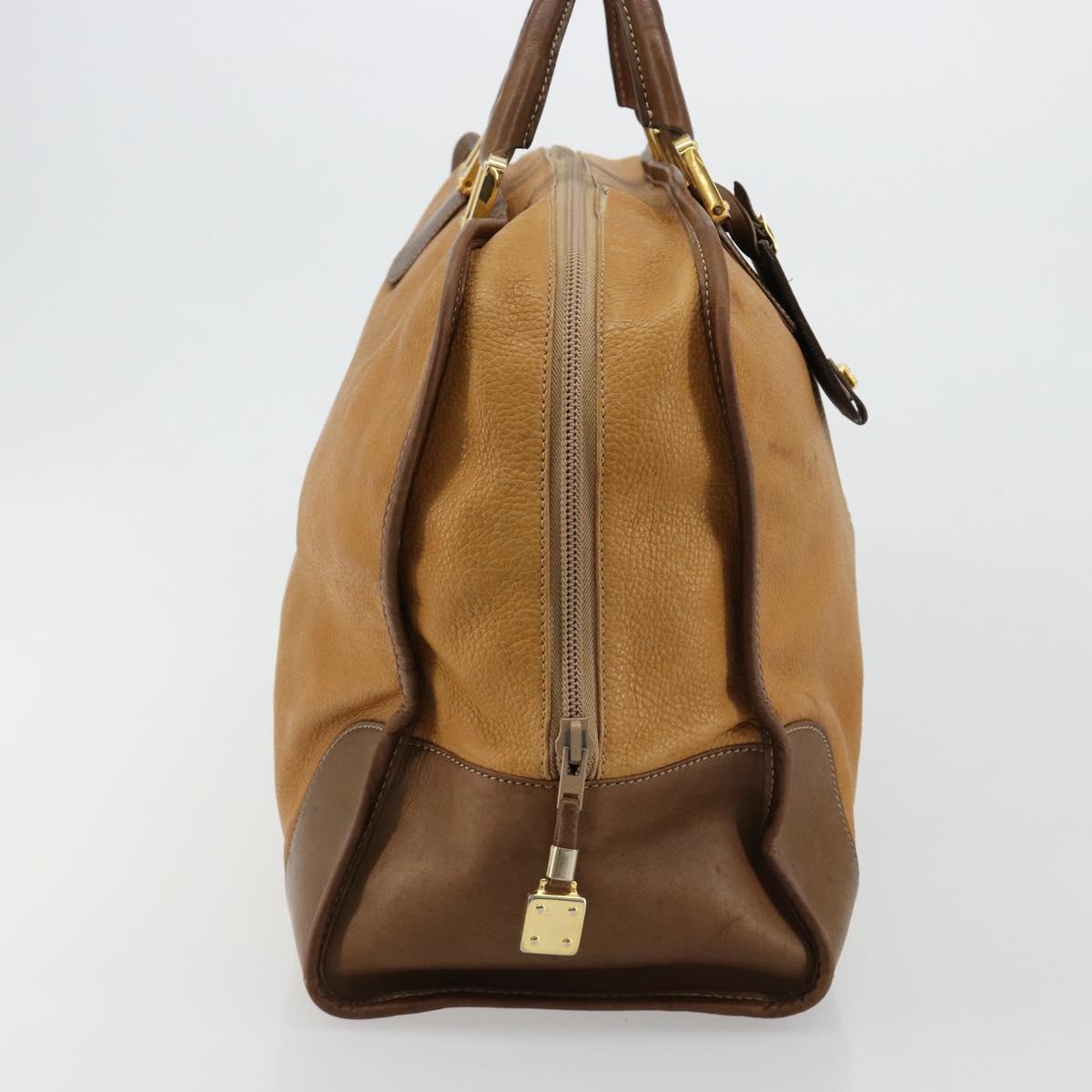 LOEWE Amazona 40 Hand Bag Leather Beige Gold Auth 165278