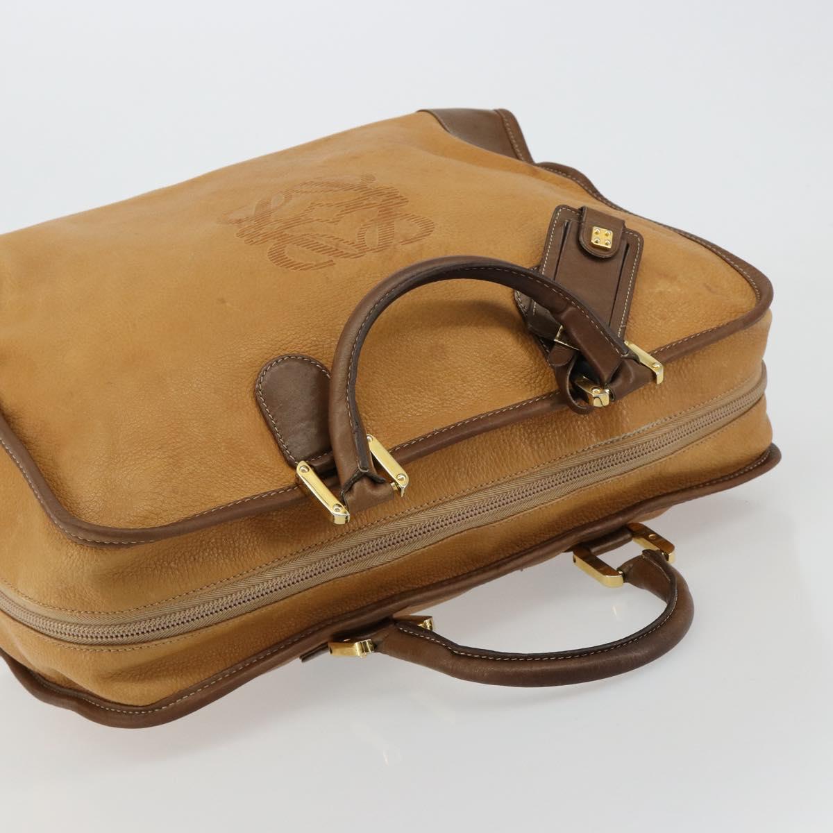 LOEWE Amazona 40 Hand Bag Leather Beige Gold Auth 165278