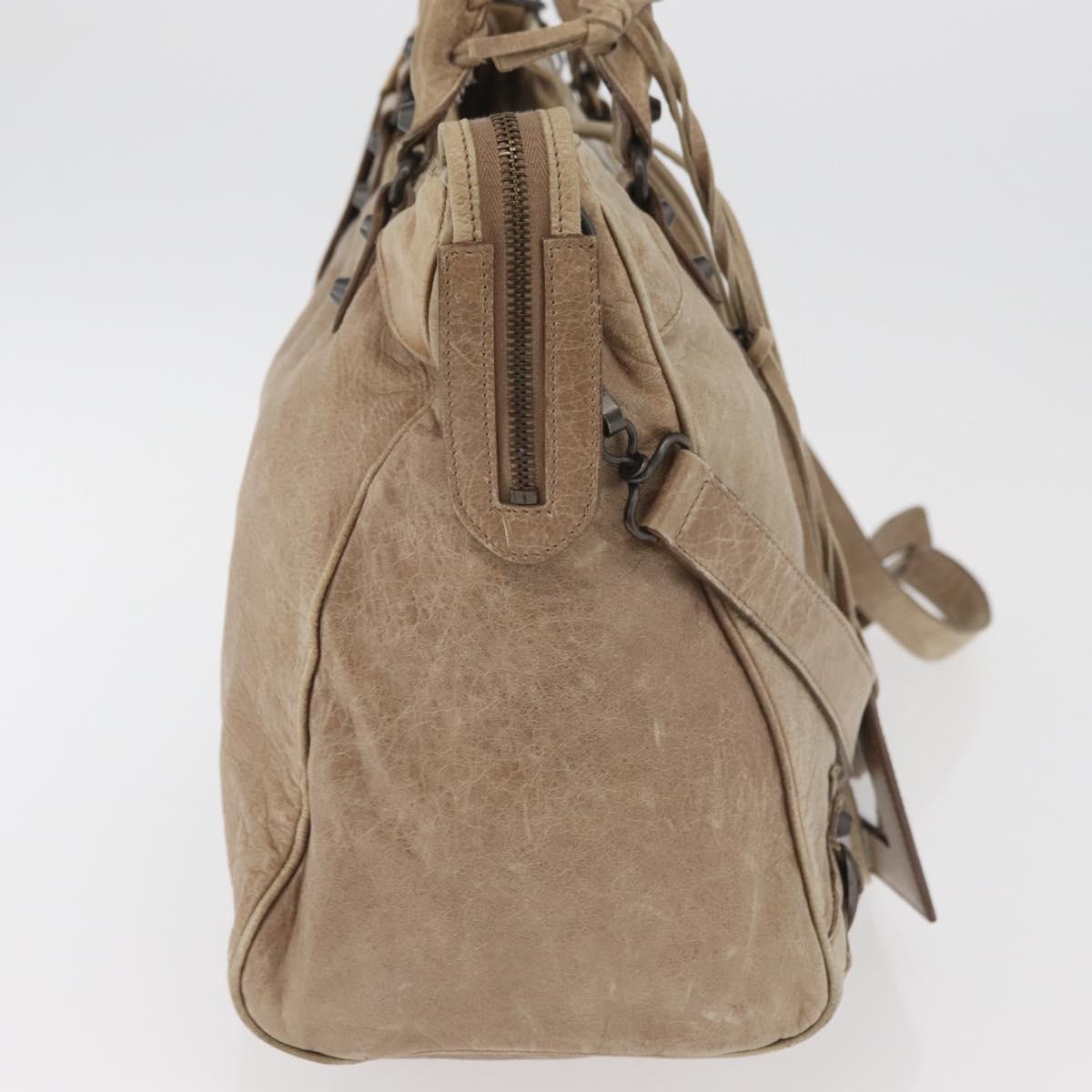 BALENCIAGA The City Hand Bag Leather 2way Beige 235216 Auth 165294A