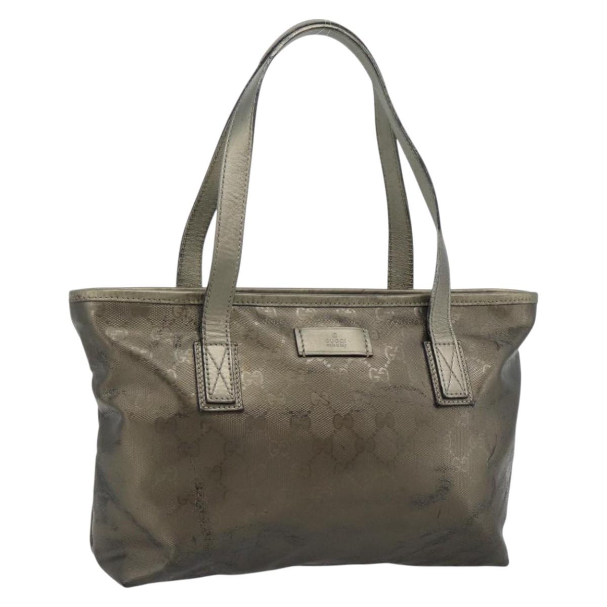 GUCCI GG Implementation Tote Bag PVC Gold 211138 Auth 165296