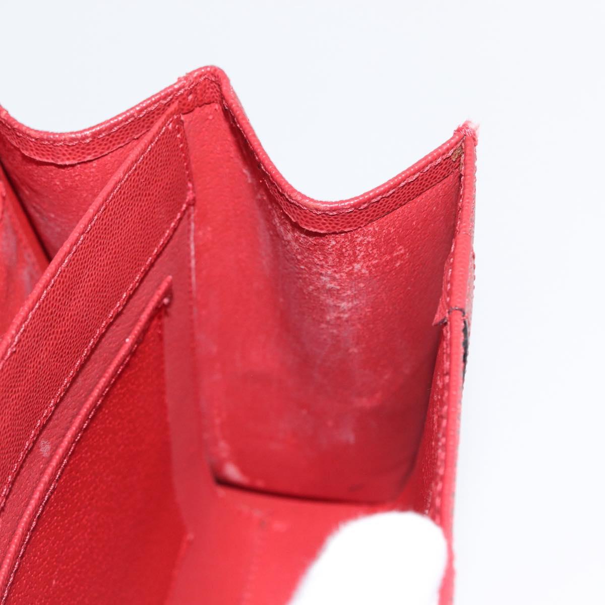 CELINE Hand Bag Leather 2way Red Gold Auth 165350