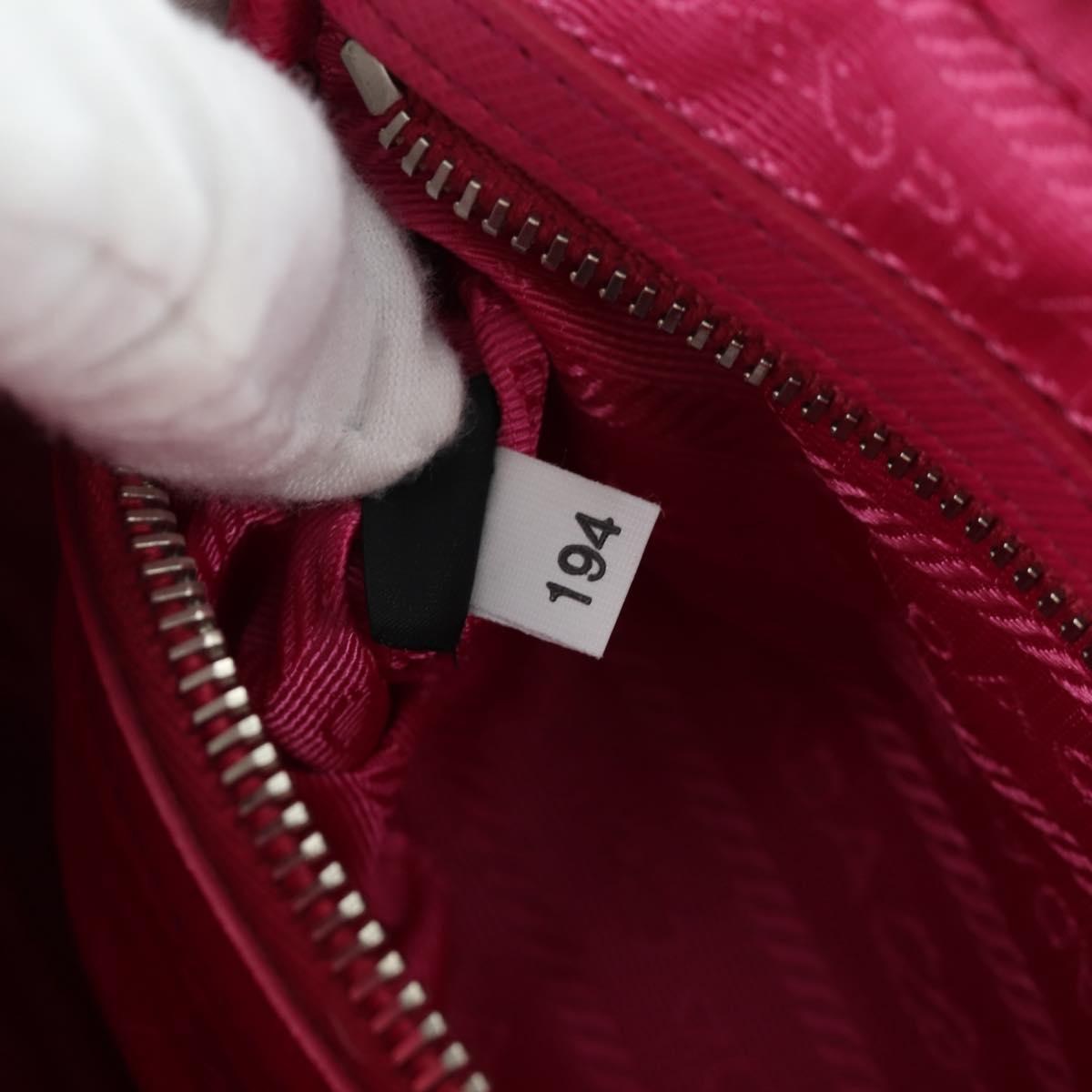 PRADA Chain Shoulder Bag Nylon Pink Silver Auth 165354V
