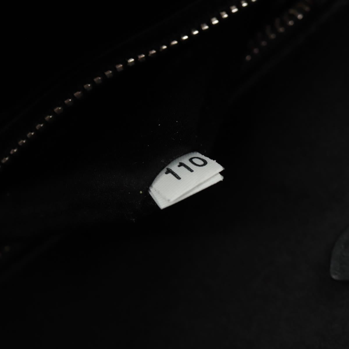 PRADA Chain Sequin Shoulder Bag Leather Black Silver Auth 165358