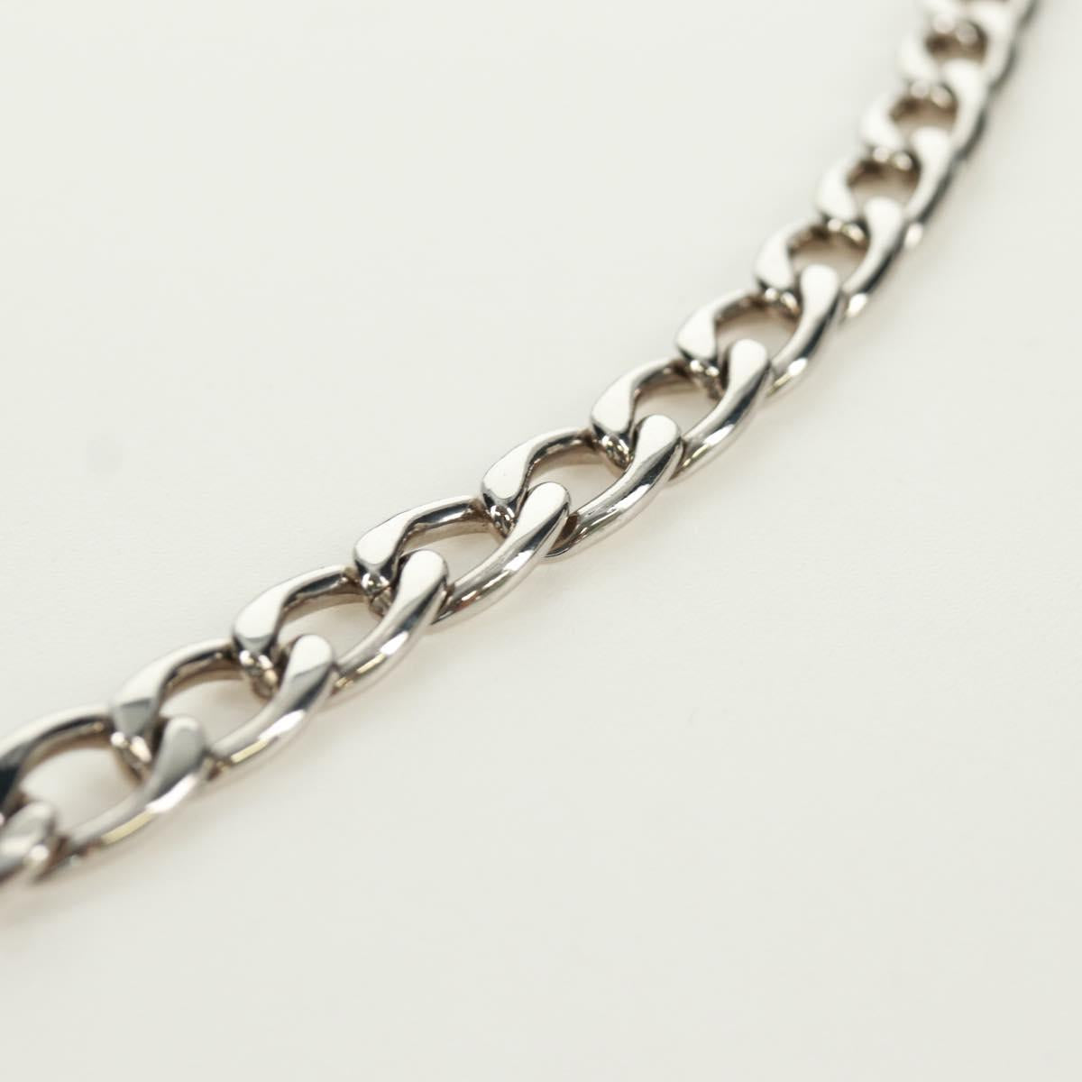 PRADA Chain Sequin Shoulder Bag Leather Black Silver Auth 165358