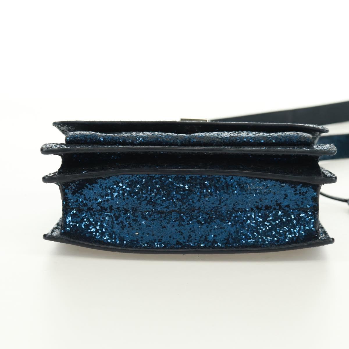 SAINT LAURENT Sunset Medium Cassandra Glitter Cassandra Bag Leather Auth 165369