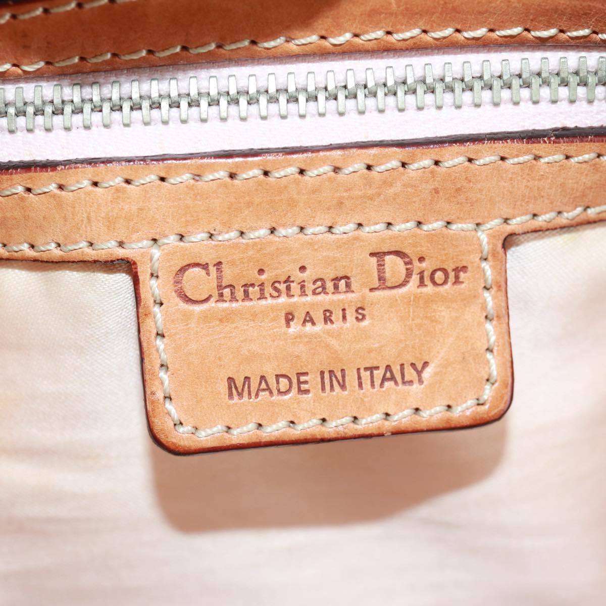 Christian Dior Trotter Canvas Romantic Bag PVC Beige Silver Auth 165370SAV