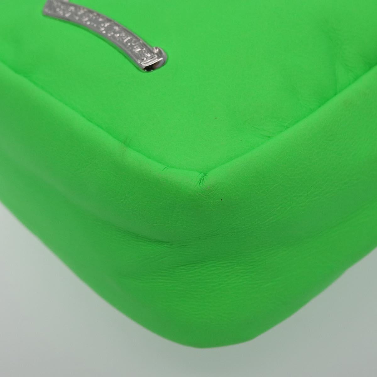 Chrome Hearts Takamini Shoulder Bag Leather Green Silver Auth 165377SM
