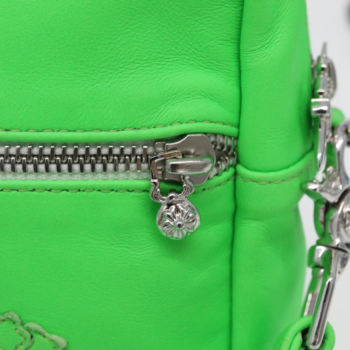 Chrome Hearts Takamini Shoulder Bag Leather Green Silver Auth 165377SM