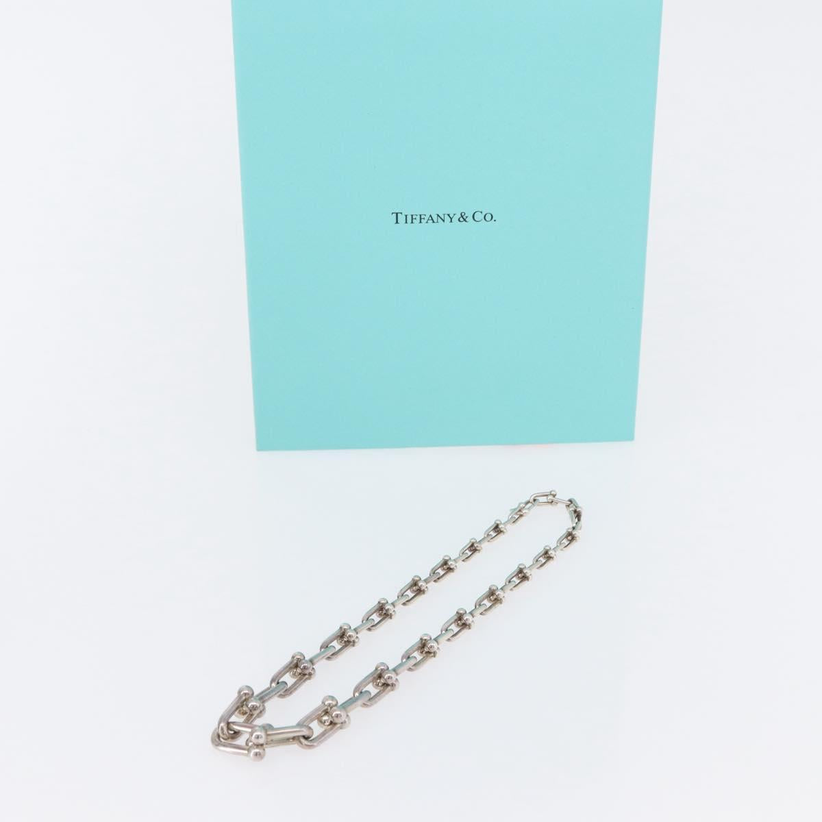 TIFFANY&Co. Hardware Graduated Link Necklace Ag925 Silver Auth 165379SM
