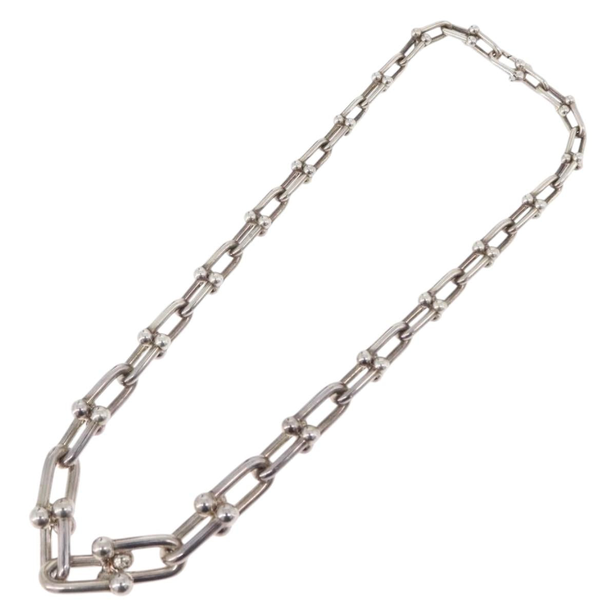 TIFFANY&Co. Hardware Graduated Link Necklace Ag925 Silver Auth 165379SM