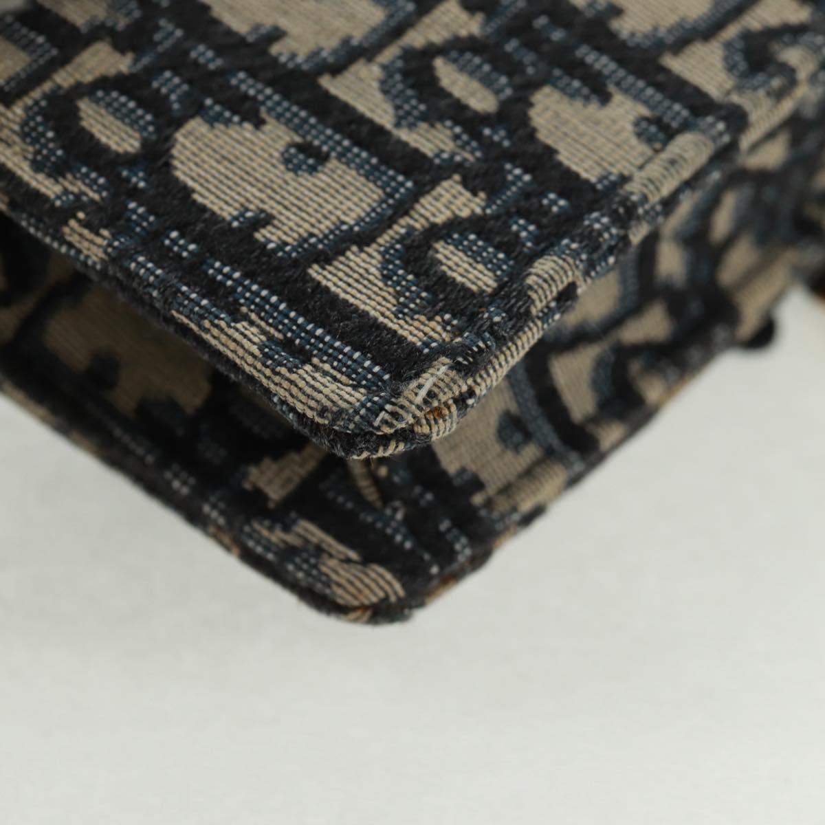 Christian Dior Trotter Canvas Saddle Oblique Waist bag Navy Gold Auth 165390V
