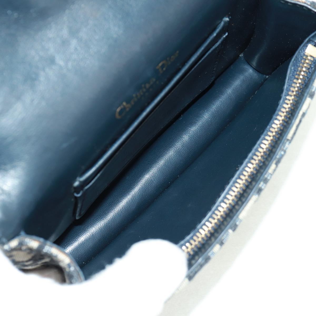 Christian Dior Trotter Canvas Saddle Oblique Waist bag Navy Gold Auth 165390V
