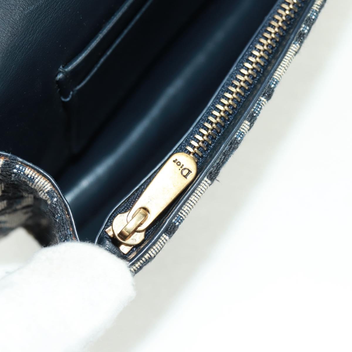 Christian Dior Trotter Canvas Saddle Oblique Waist bag Navy Gold Auth 165390V