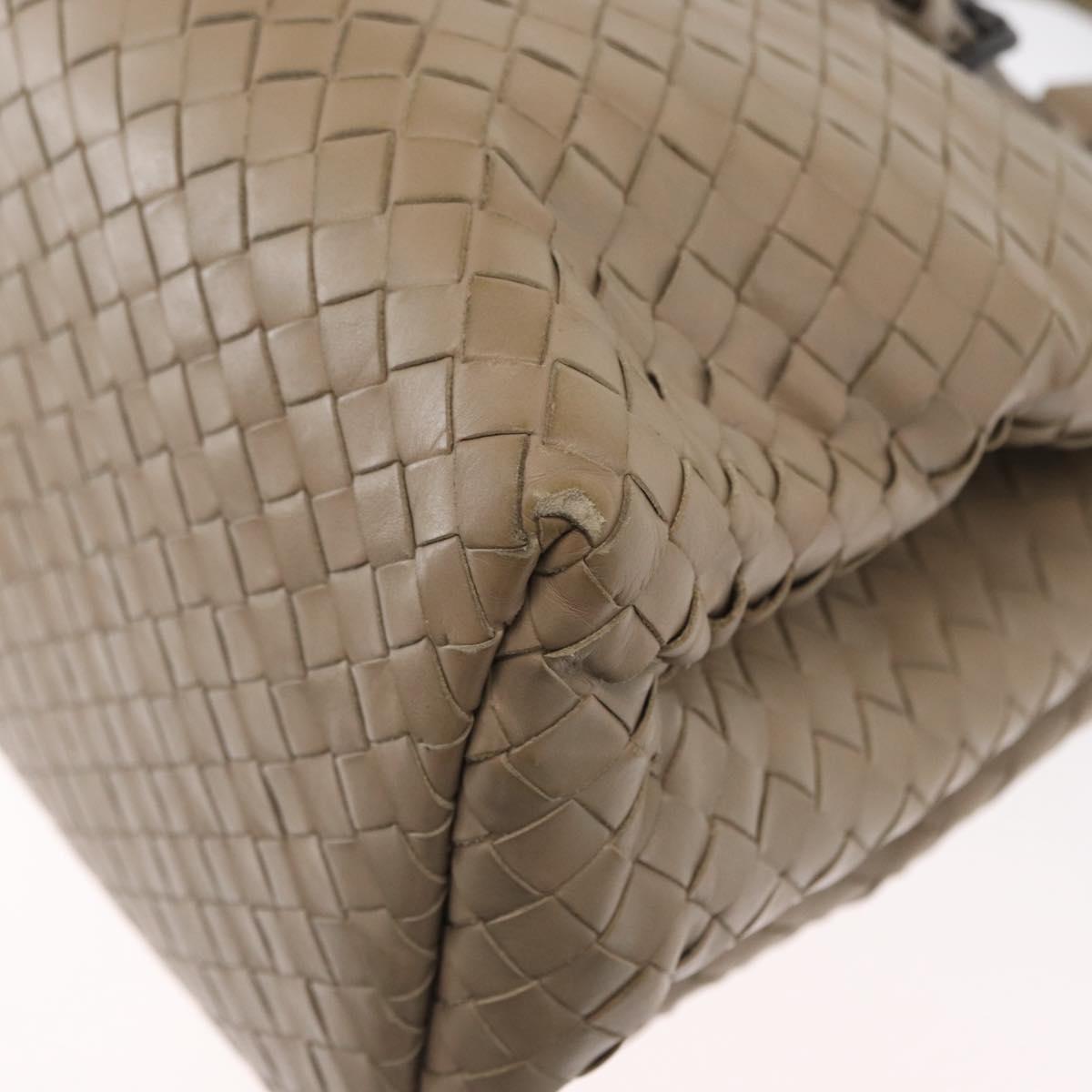 BOTTEGA VENETA INTRECCIATO Hand Bag Leather 2way Gray Auth 165395