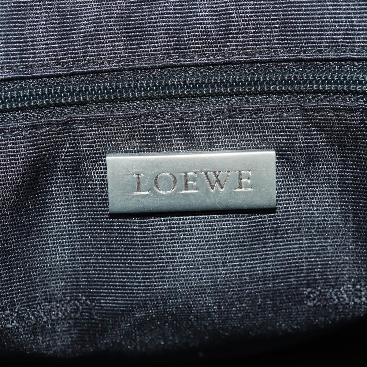 LOEWE Anagram Americana 28 Hand Bag Leather Black Silver Auth 165397V