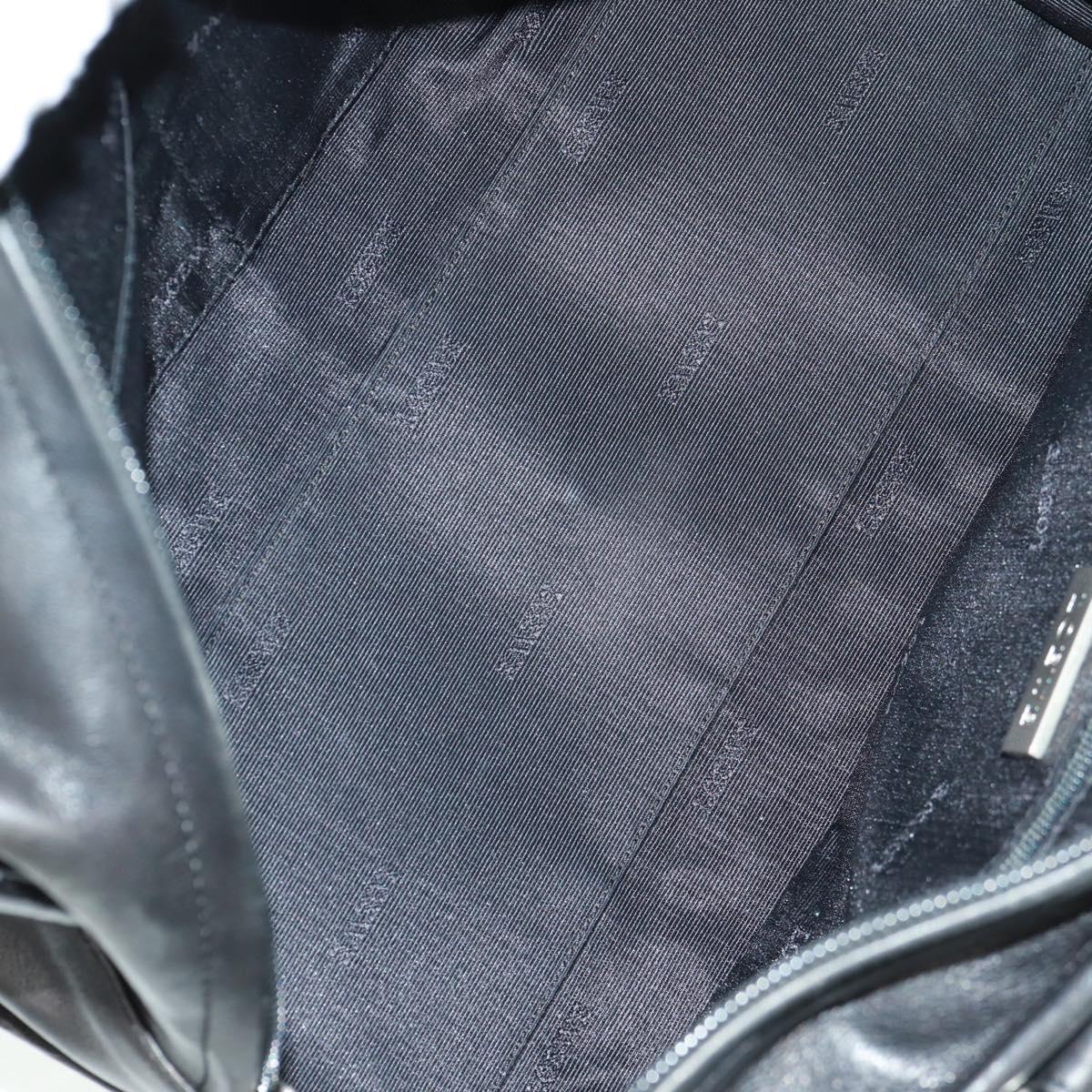 LOEWE Anagram Americana 28 Hand Bag Leather Black Silver Auth 165397V