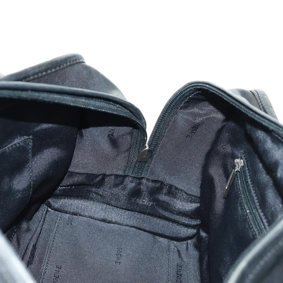 LOEWE Anagram Americana 28 Hand Bag Leather Black Silver Auth 165397V