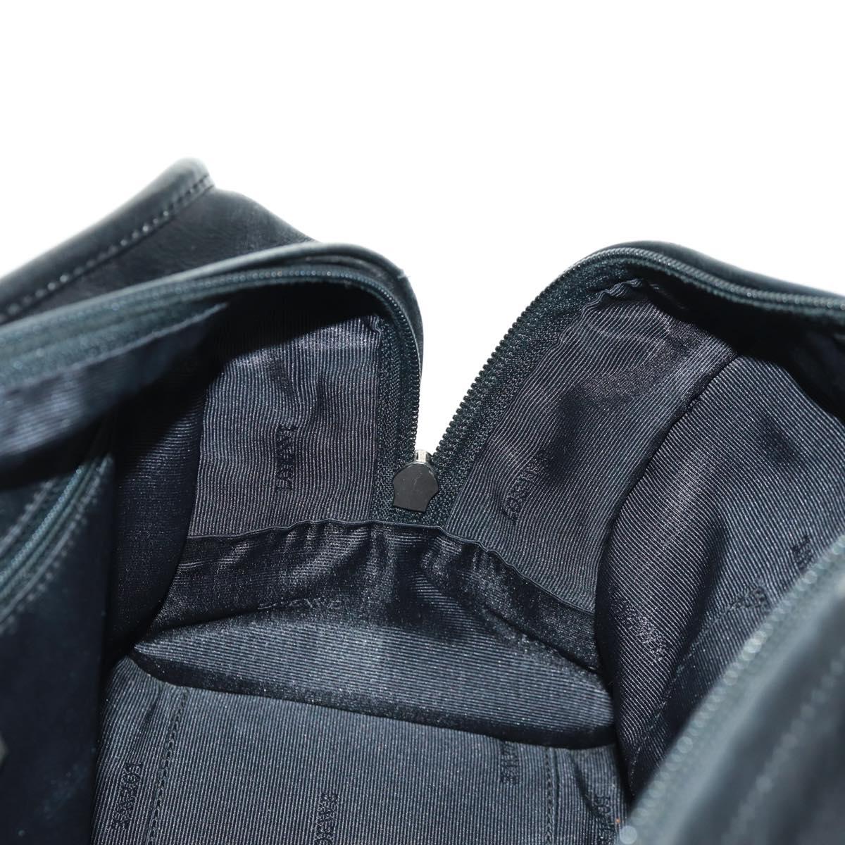 LOEWE Anagram Americana 28 Hand Bag Leather Black Silver Auth 165397V