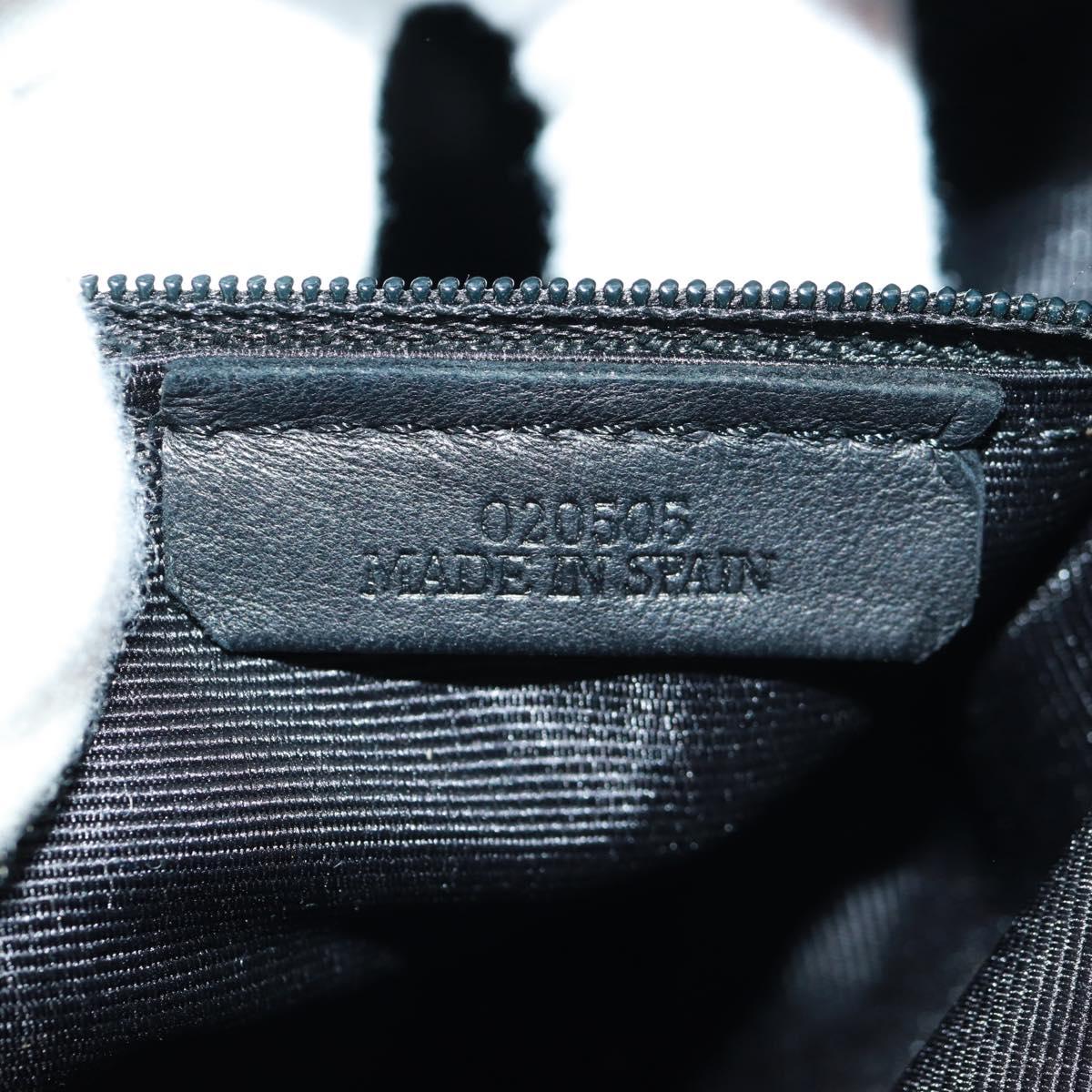 LOEWE Anagram Americana 28 Hand Bag Leather Black Silver Auth 165397V