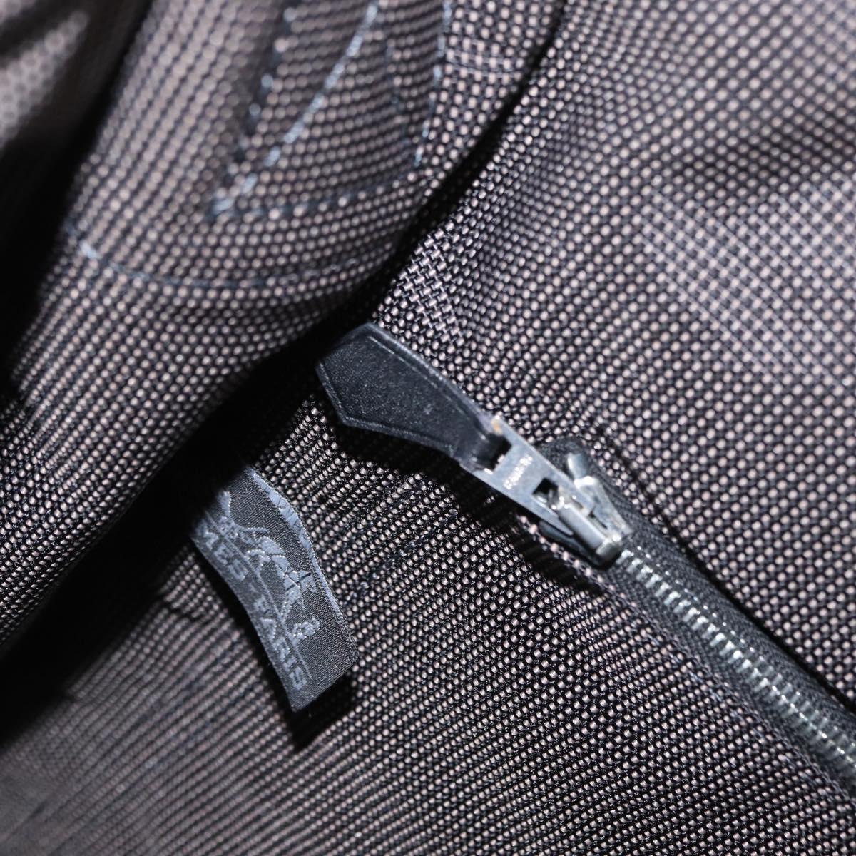 HERMES Bassus GM Shoulder Bag Canvas Gray Silver Auth 165401