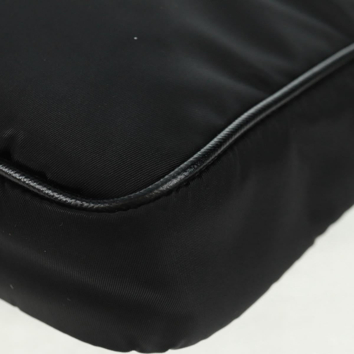 PRADA PC Case Hand Bag Nylon Black Silver Auth 165403V