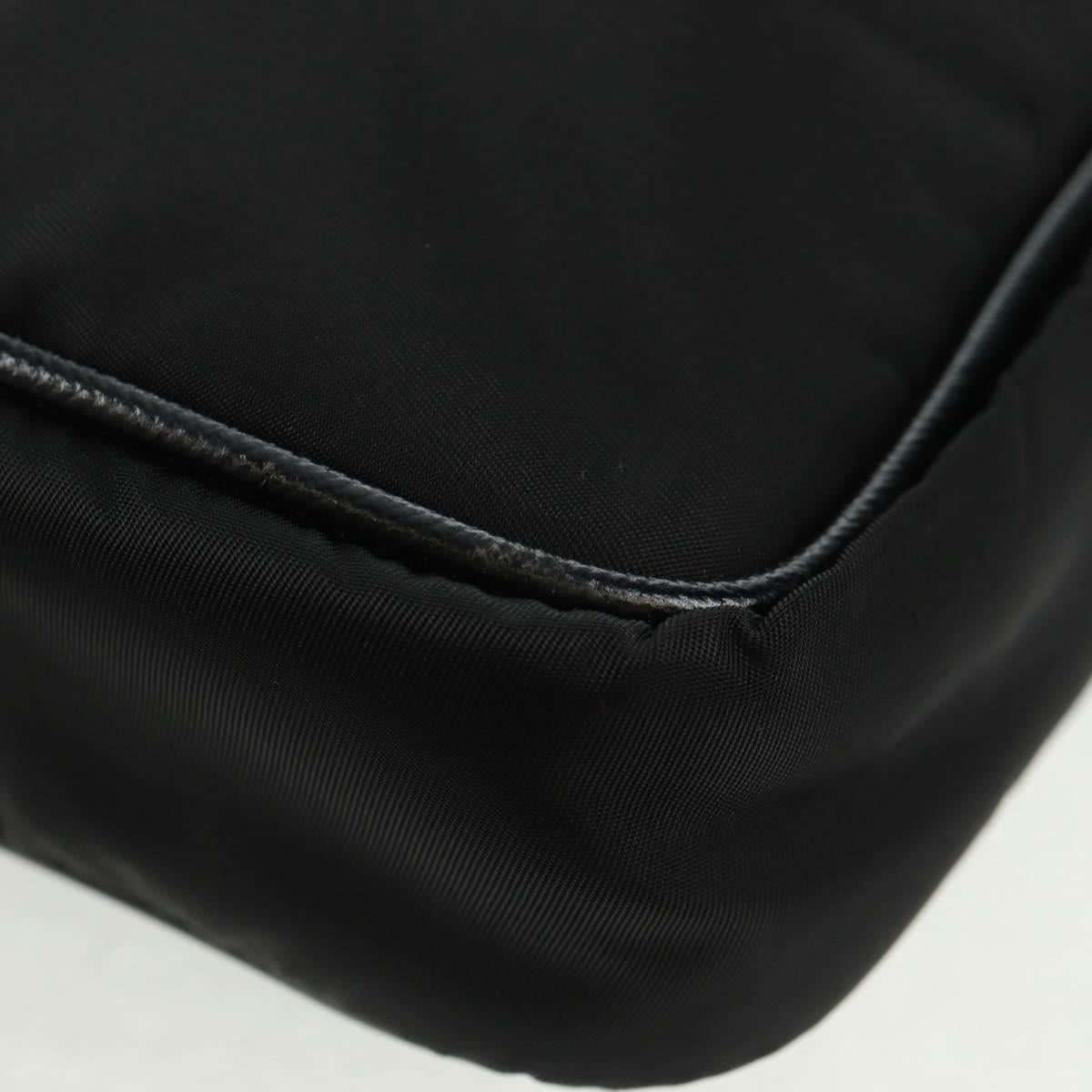 PRADA PC Case Hand Bag Nylon Black Silver Auth 165403V