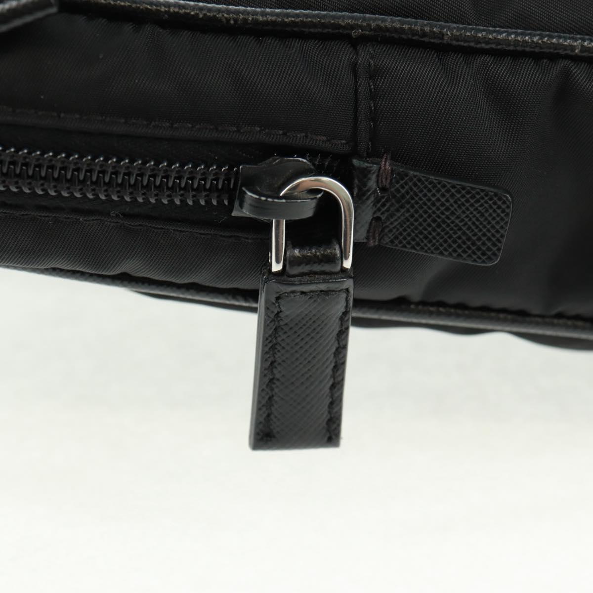 PRADA PC Case Hand Bag Nylon Black Silver Auth 165403V