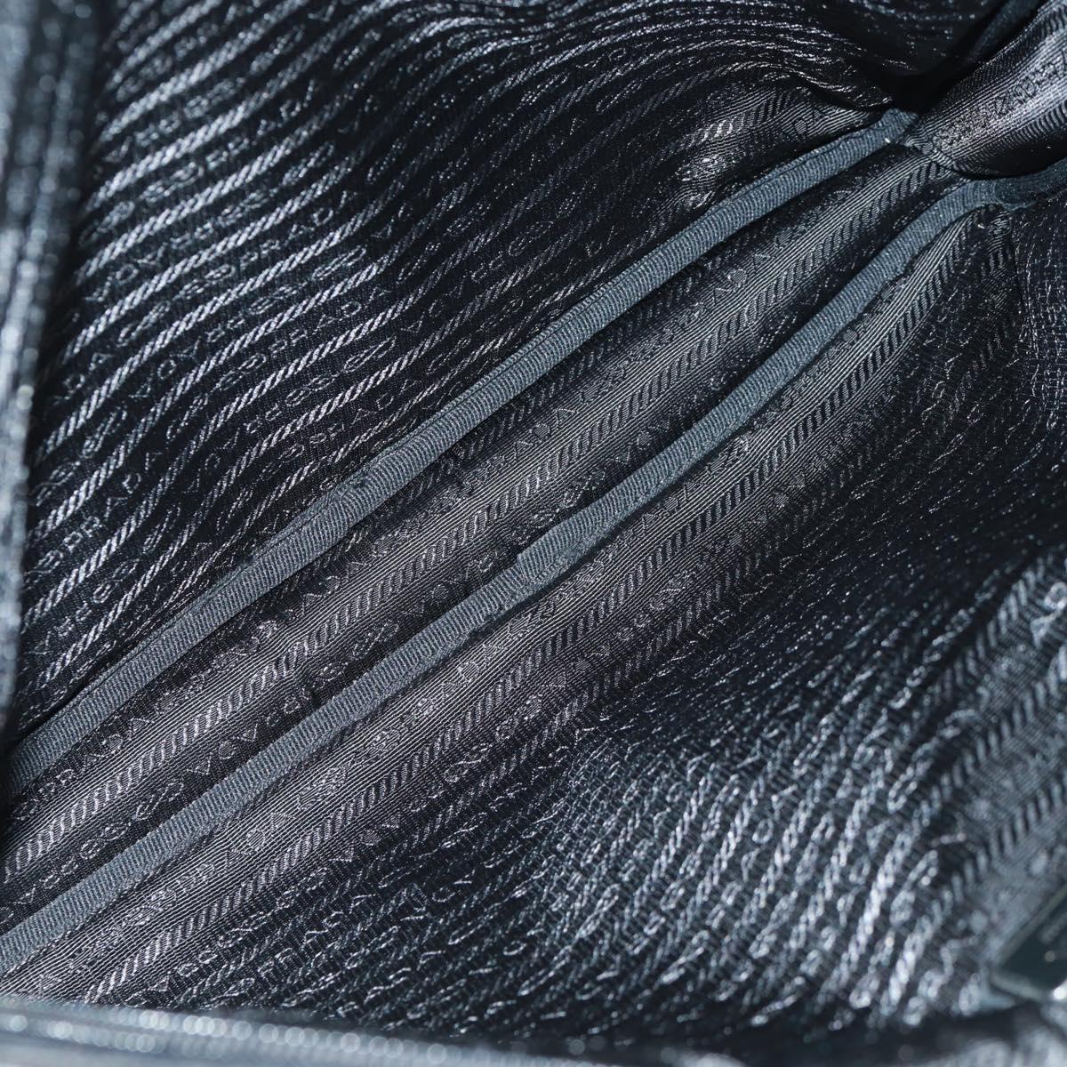 PRADA PC Case Hand Bag Nylon Black Silver Auth 165403V
