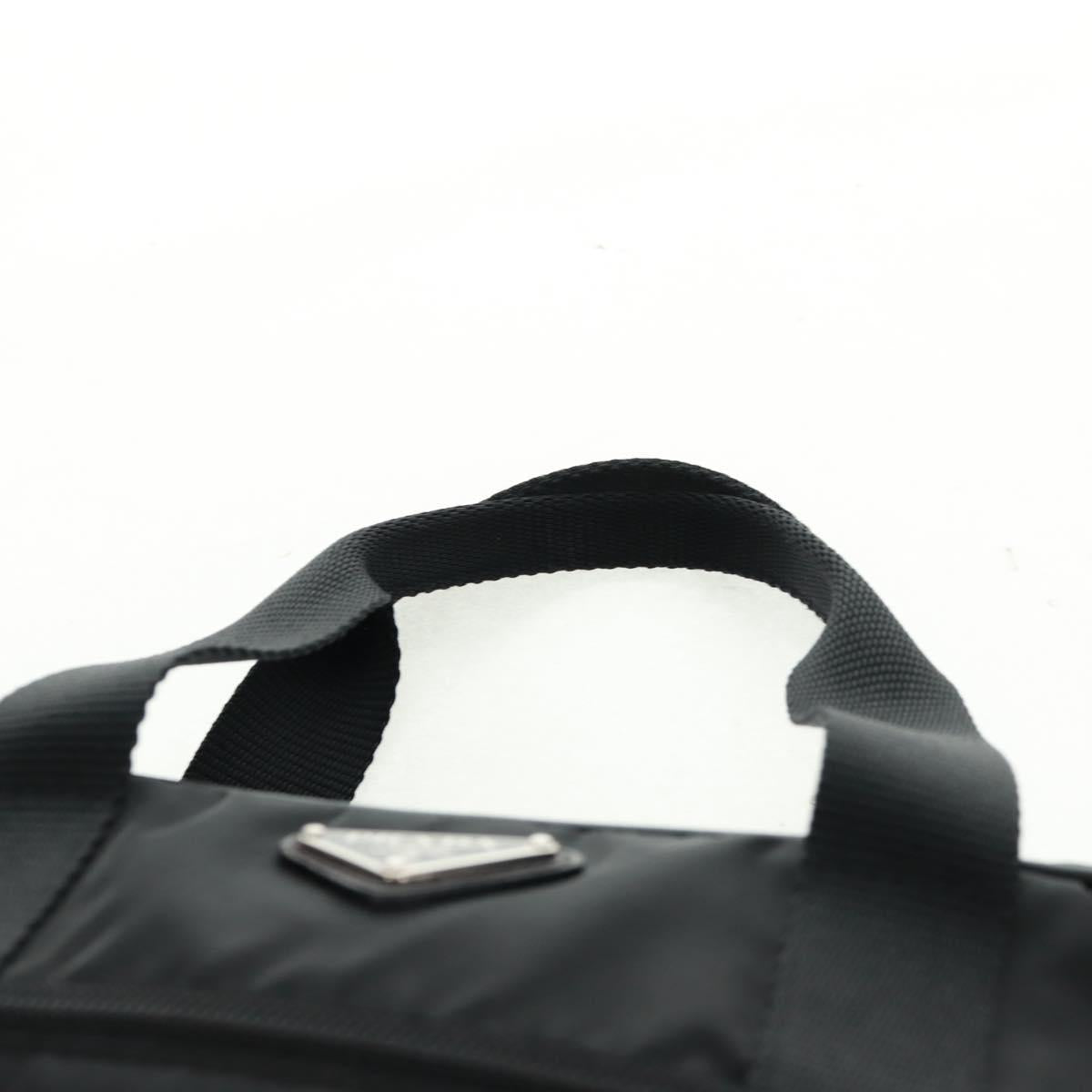 PRADA PC Case Hand Bag Nylon Black Silver Auth 165403V