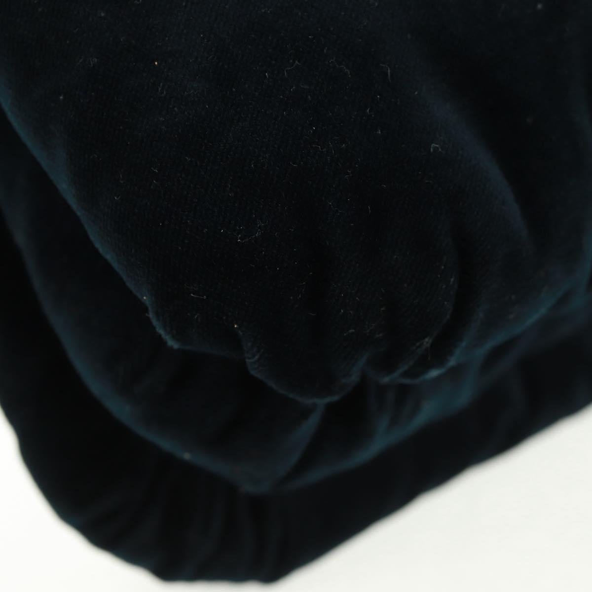 LOEWE Chain Goya Shoulder Bag Velor Black Gold Auth 165404M