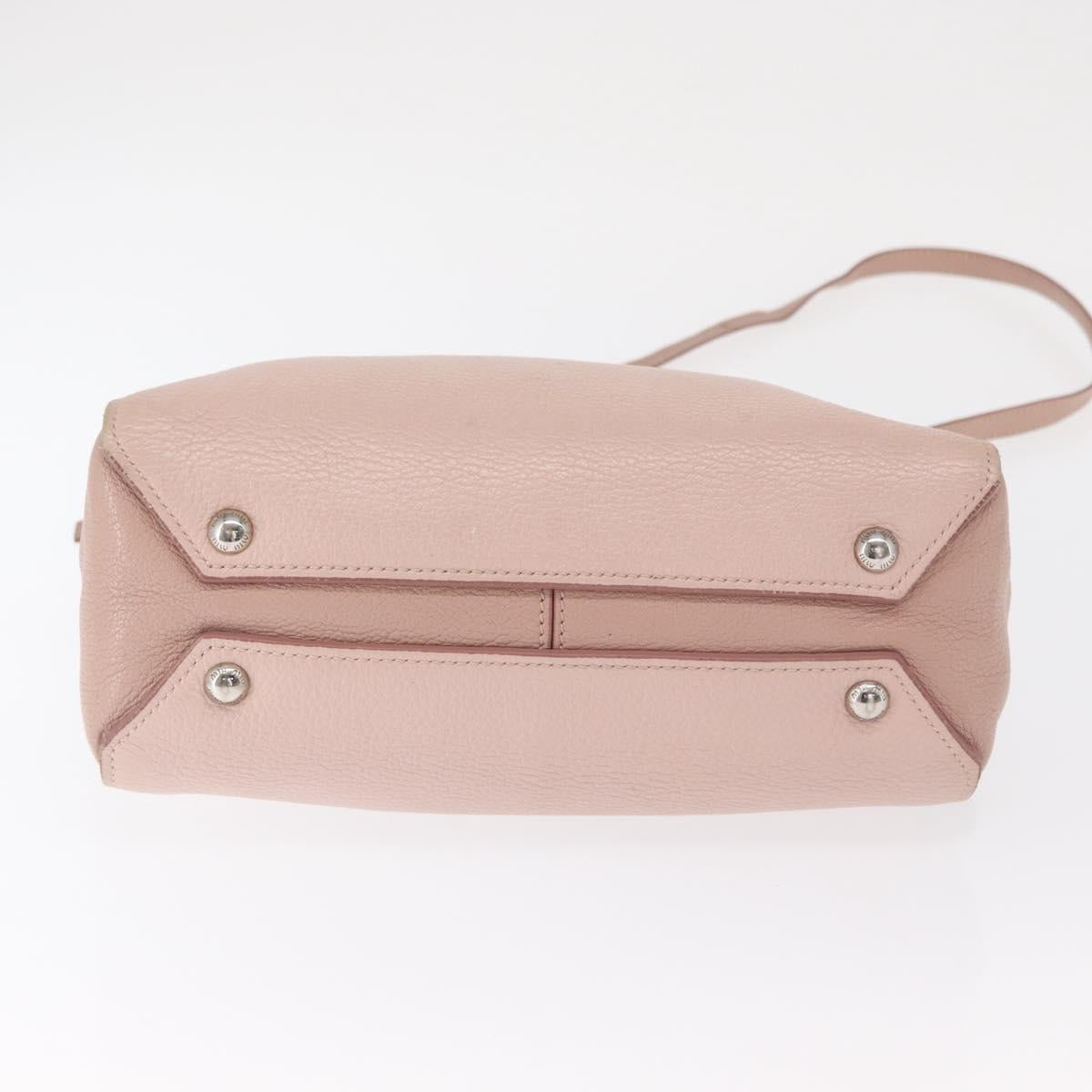 Miu Miu Hand Bag Leather 2way Pink Silver Auth 165405