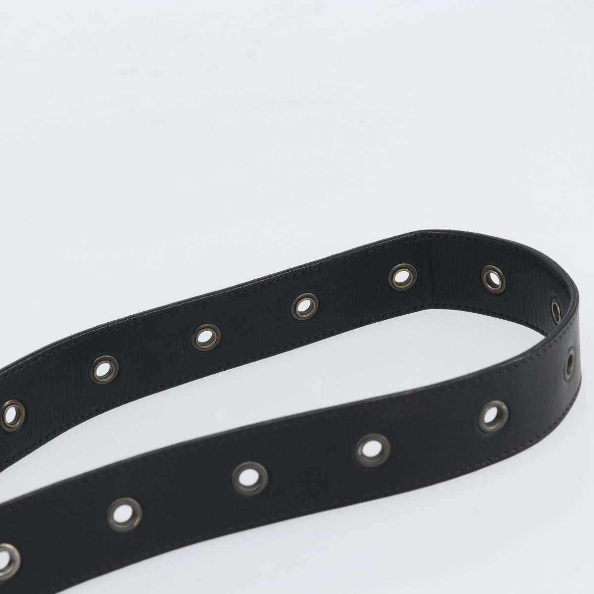 BOTTEG AVENETA INTRECCIATO Shoulder Bag Leather Black Silver Auth 165410