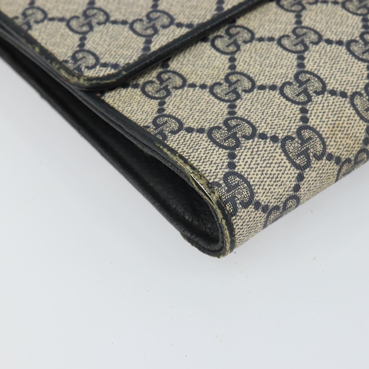 GUCCI GG Supreme Shoulder Bag PVC Navy Gold 94 02 050 Auth 165417