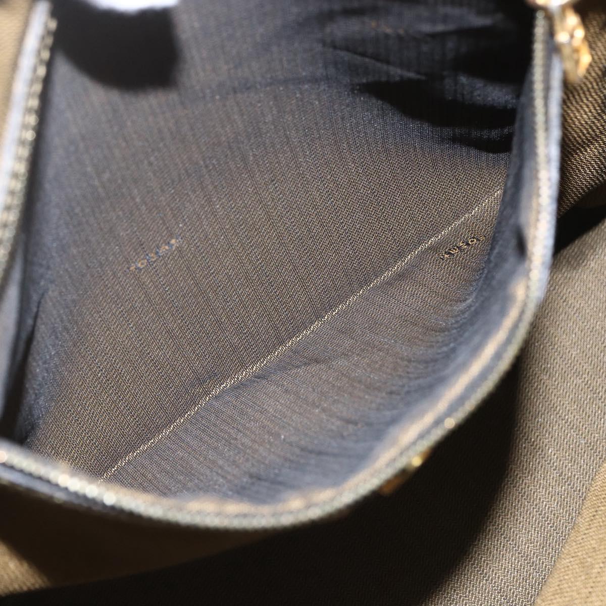 FENDI Pecan Canvas Hand Bag 2way Black Brown gold Auth 165418