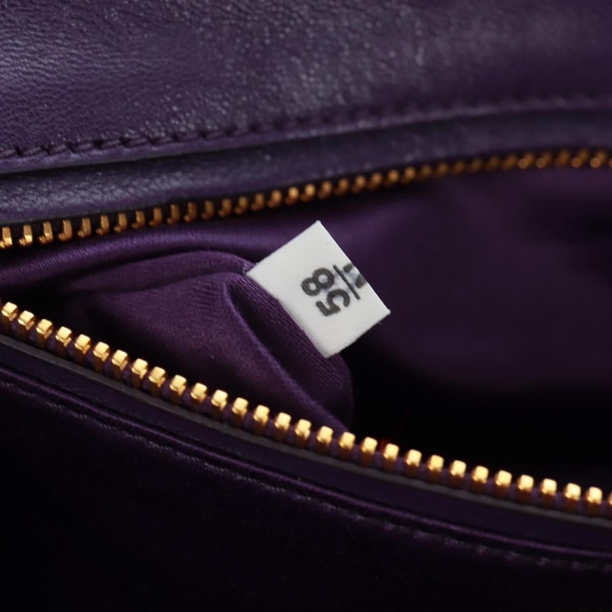 PRADA Chain Shoulder Bag Satin Purple Gold Auth 165419V