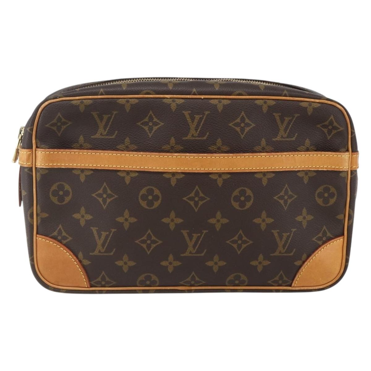 LOUIS VUITTON Monogram Compiegne 28 Clutch Bag M51845 LV Auth 165422