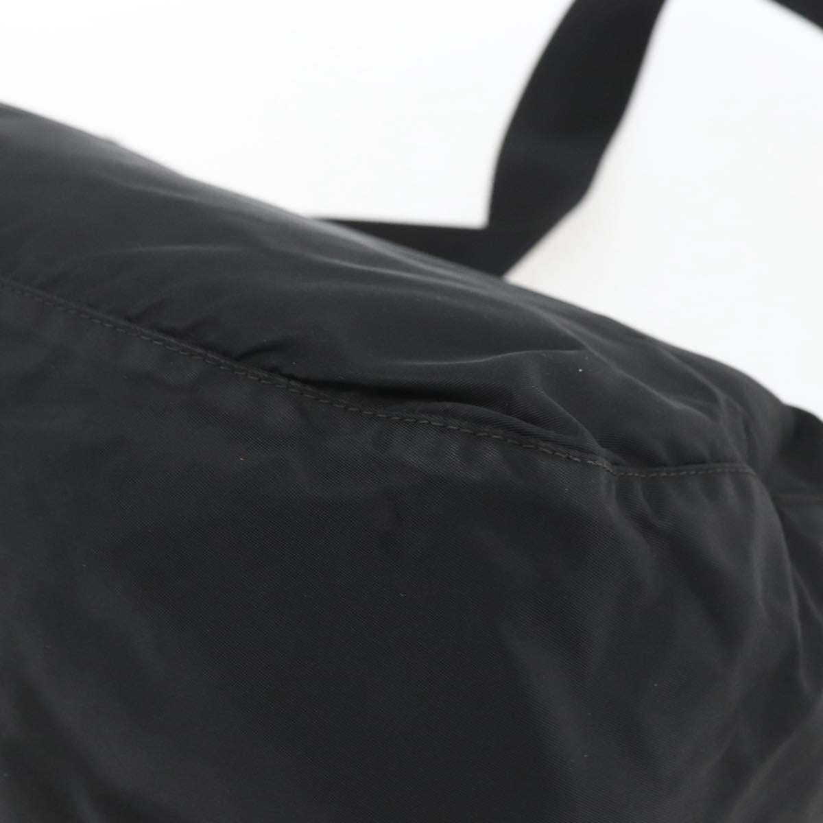 PRADA Shoulder Bag Nylon Black Silver Auth 165424
