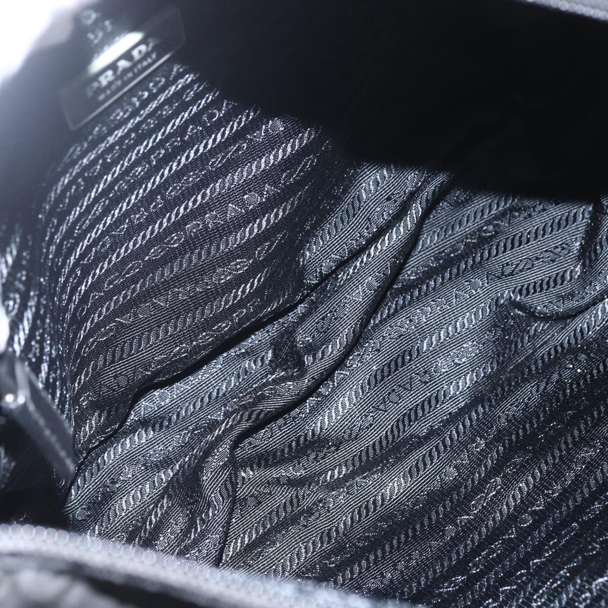 PRADA Shoulder Bag Nylon Black Silver Auth 165424