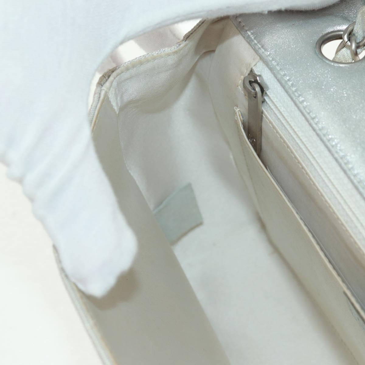 CHANEL New Travel line Choco Bar 25 Chain Bag Nylon Silver CC Auth 165427V